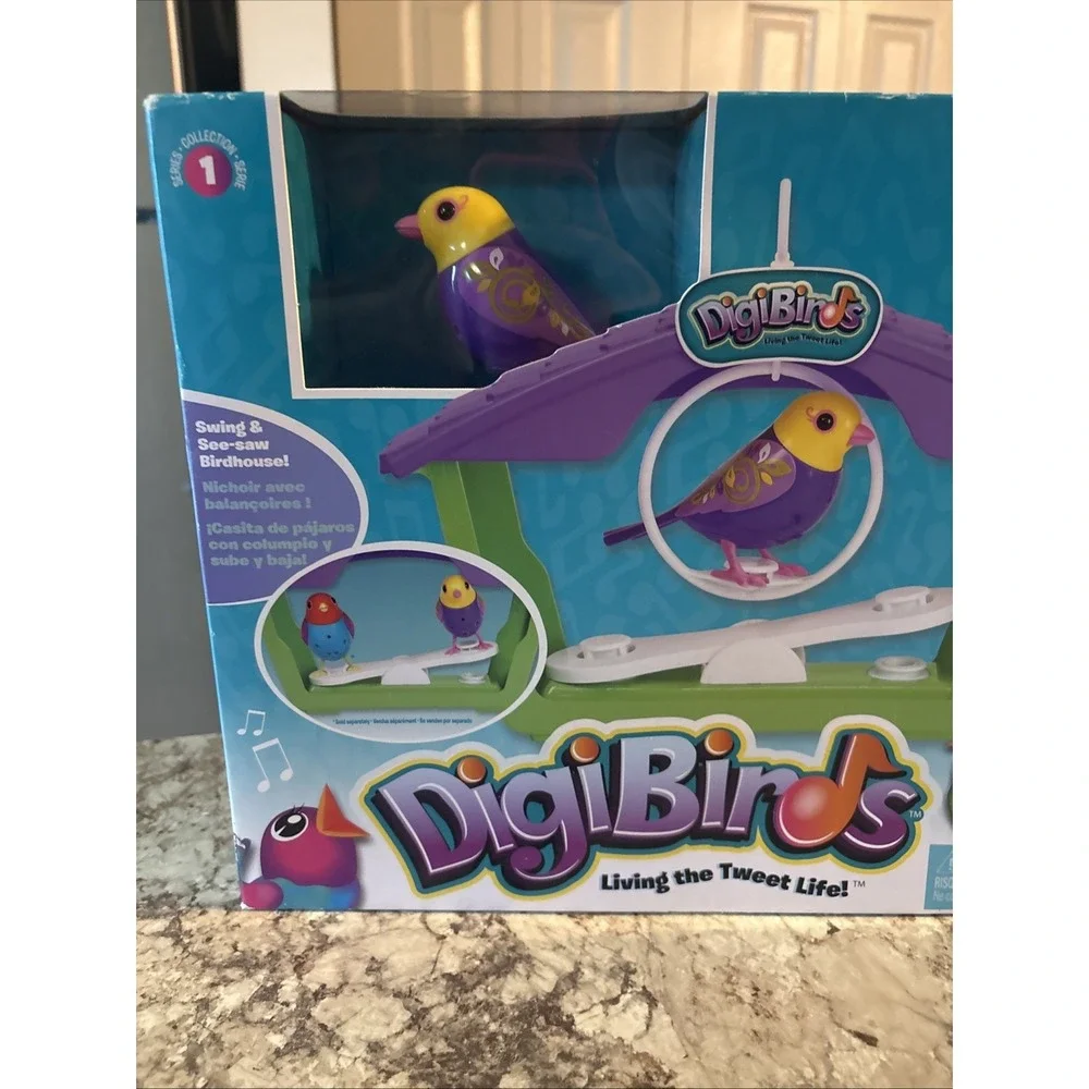 Rare SEALED Digi Birds Singing Bird W/ Swing & See-saw Birdhouse Set Series 1